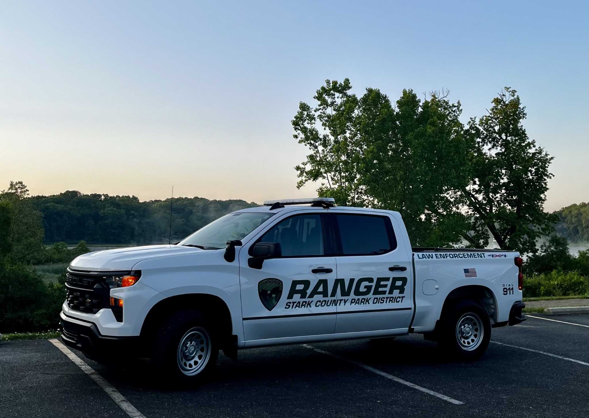 Truck with Ranger Decal park setting in background 